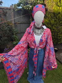 Image 8 of Pefkos co ord sarong set red and blue