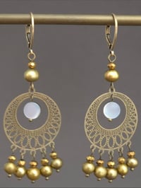 Image 1 of Boucles d'oreilles bohème perles vieil or