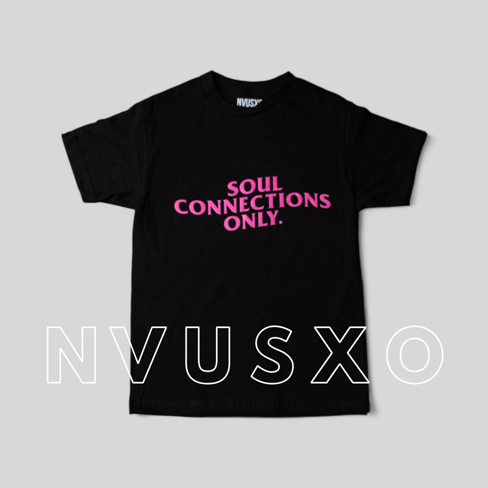 Image of SOUL CONNECTIONS ONLY , HOT PINK & BLACK T-SHIRT