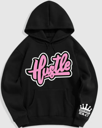 Hustle hodie in pink letters