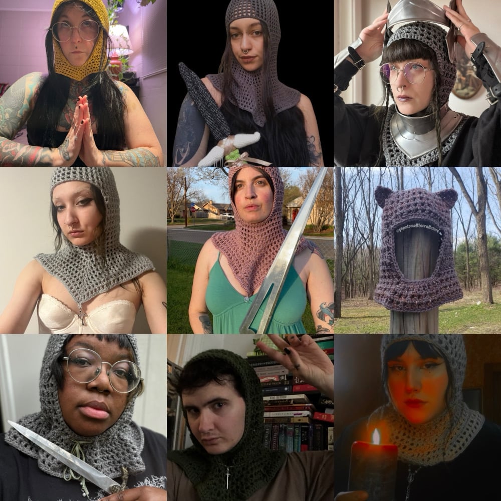 Image of Crochet Chainmail Coif Pattern