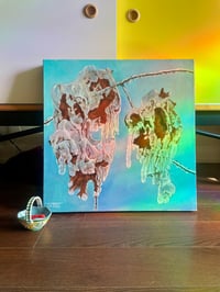 Image 1 of Ice Covered Leaves, Oil On Canvas