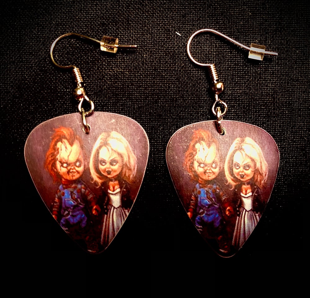 Horror CLASSICS guitar pick earrings