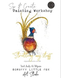 Image 1 of “How to paint a quirky pheasant” Paint Night at Scruffy Little Fox Retfor