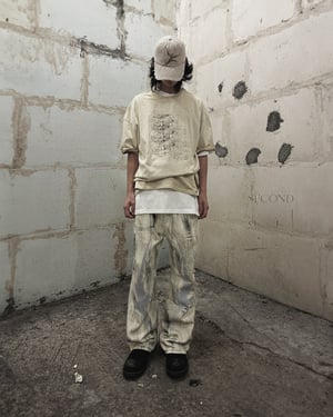 Image of ÒLĮNE - Distòry T-Shirt (Dirty Yellow)