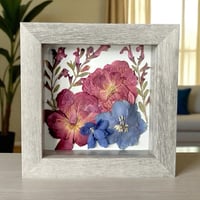 Image 2 of Roses, Delphiniums, and Texas Salvia in a 6" X 6" Shadow Box (Item# 202503S)