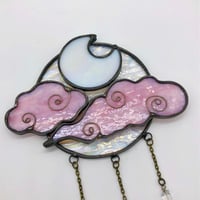 Image 3 of Iridescent Clear and Pink Night Sky Suncatcher 