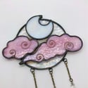 Iridescent Clear and Pink Night Sky Suncatcher 