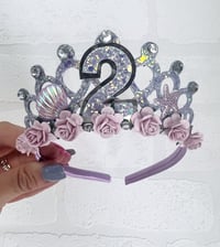 Image 1 of Lilac Mermaid birthday tiara crown 