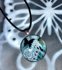 Image 1 of fairycore airbrush butterfly pendant necklace