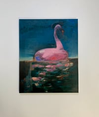 Image 4 of Painting / maleri / "The pink swan" / 40x50 cm