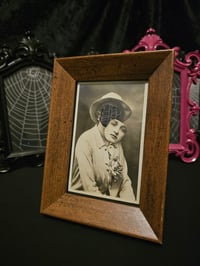 Image 1 of "Faceless girls" vintage postcard - 1800s Page With Preserved spider Web  .6