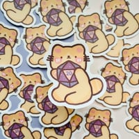 Image 2 of DND dice roll cat vinyl sticker