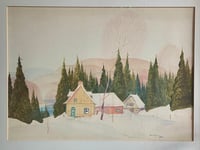 Image 3 of Wintry Watercolour Landscape On Paper