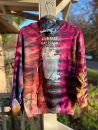 Image 1 of SMALL Live Fast Eat Trash Tie Dye Hoodie
