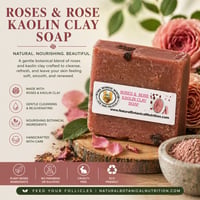 Image 2 of Roses & Rose Kaolin Clay Soap Bar