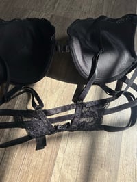 Image 2 of Black lace bra with back straps
