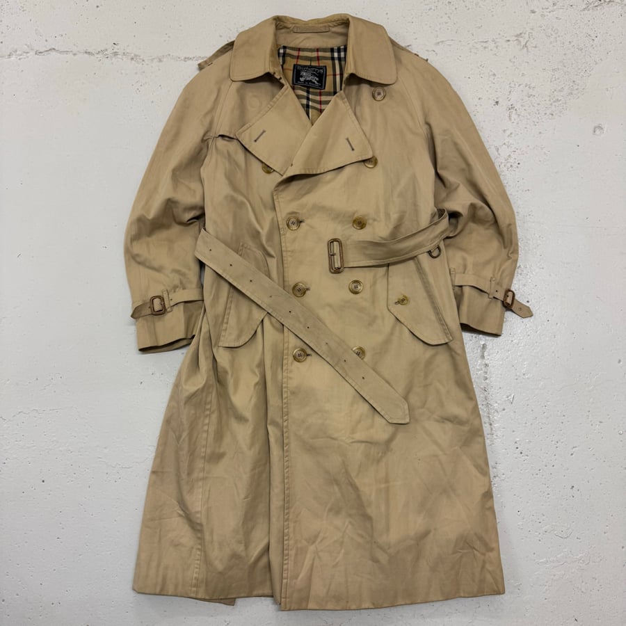 Image of 1980s Burberry Double Breasted Trench Coat, Size Large