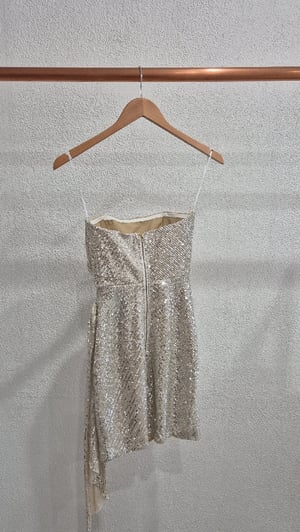 Image of Sequin Mini Dress. Champagne. Size 6. By Lexi.