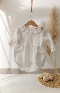 Image 1 of Baby photosession body | Bethany | age 9-12 months | white dots | sitter