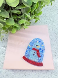 Snowman Snowglobe Brooch