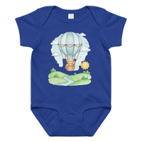 Image 11 of Unisex Baby jersey bodysuit (Bear in a hot air balloon)