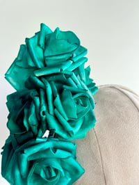 Image 4 of Teal roses headpiece