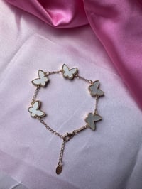 Image 1 of White Butterfly Bracelet 