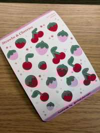 Strawbs & Cherries Sticker Sheet - Matte & Water Resistance