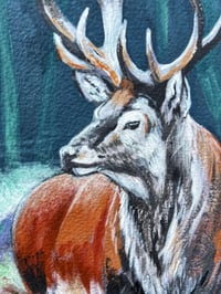Image 3 of 'Stag in the Heather' Original Painting