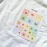 Pastel rainbow block stickers