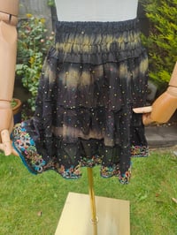 Image 2 of Boho sari beach skirt - Black jewel