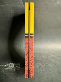 Image 4 of Linen Micarta & Red GLOW Grip-Tec Segmented Knife Scales