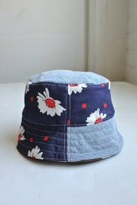 Image 5 of Reworked NY Reversible Bucket Hat S/M Navy Flower Power 22"-23"
