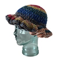 Image 2 of Rainbow Tiedye Ruffle Crochet Hat