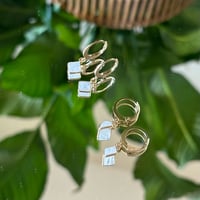 Image 2 of Dainty Moonstone Earrings / Gold