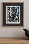 Black Cats Good Luck - Matted Light Frame