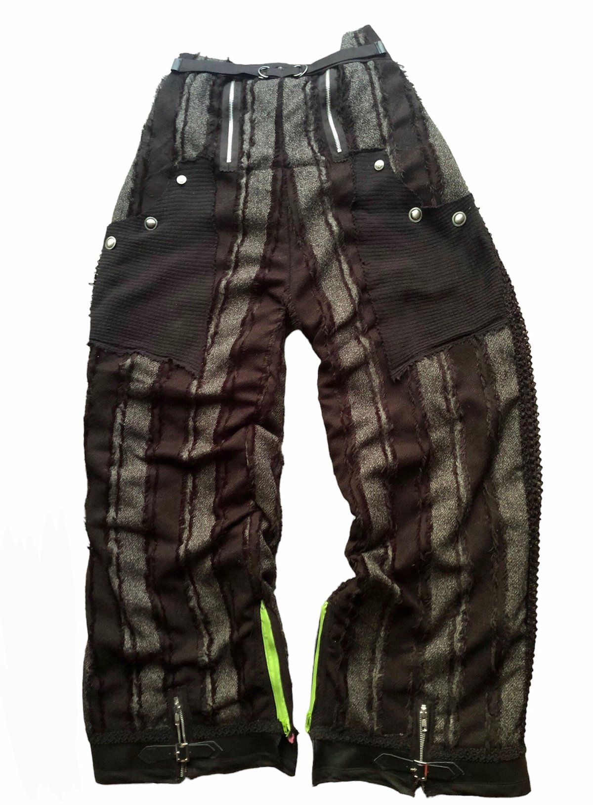 Image of NwN- Mohair Raven Oversized Trousers with Silver Detailing 