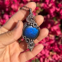 Image 3 of Double Swirl, Blue Labradorite Pendant 💙