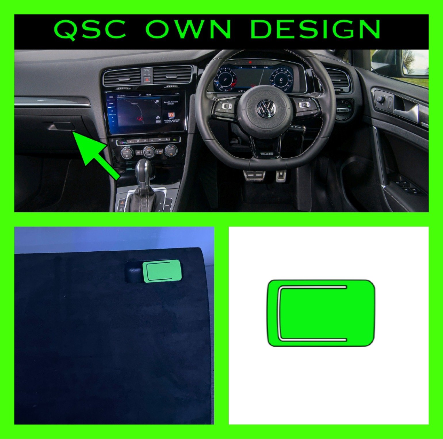 X1 Vw Golf Mk7/7.5 Glove Box Button Overlay QsCustom