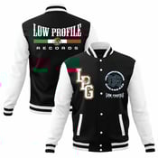 Image of Black LowProfileRecords Letterman jacket