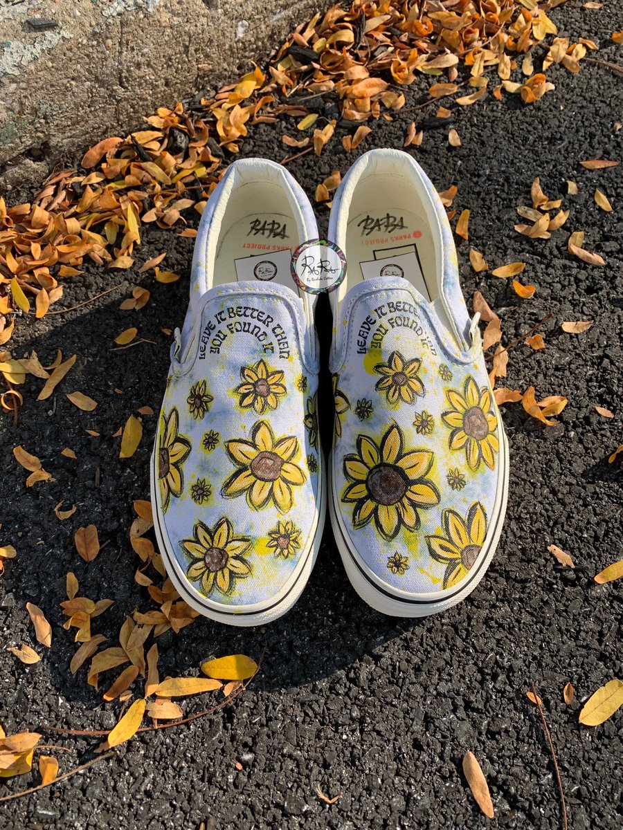 Sunflower painted vans Clearance