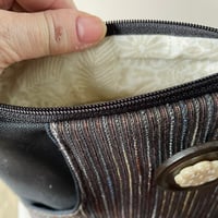 Image 2 of Large Zippertop Dark Chocolate and Black Canvas Bag