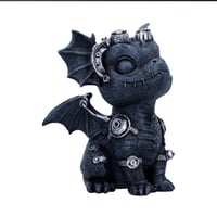 Image 3 of Coglet Black Steampunk Dragon 17.7cm