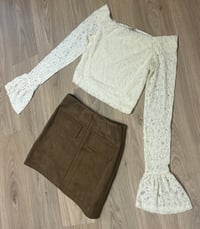 Image 1 of Cream lace Bardot top 
