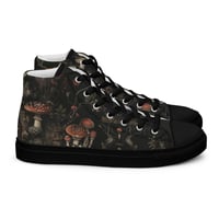 Image 5 of Grunge Style Nature Inspired Mushrooms/Fungus Men’s high top canvas shoes