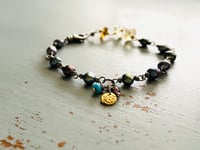 Image 3 of flash sale . Citrine And Peacock Pearl Bracelet with 22k gold charm