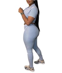 Image 2 of Casual Short Sleeve Crop Top