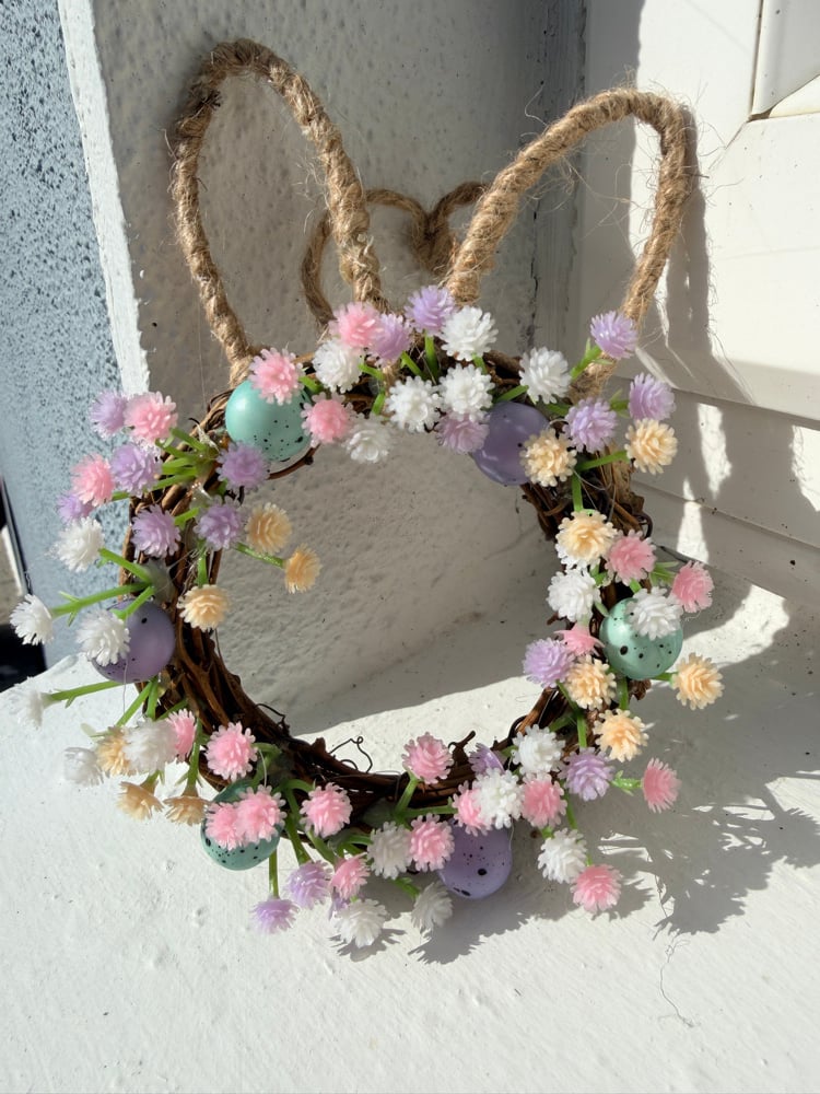Image of Mini 8cm Easter Bunny Wreath Decoration 