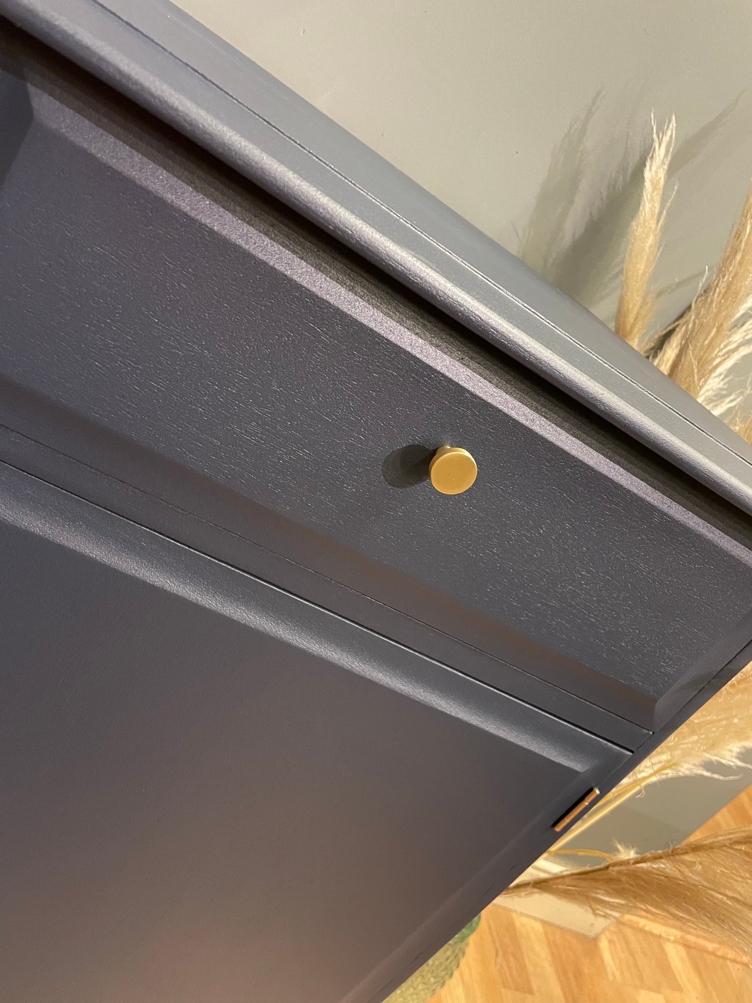 Image of Dark blue & gold stag small sideboard